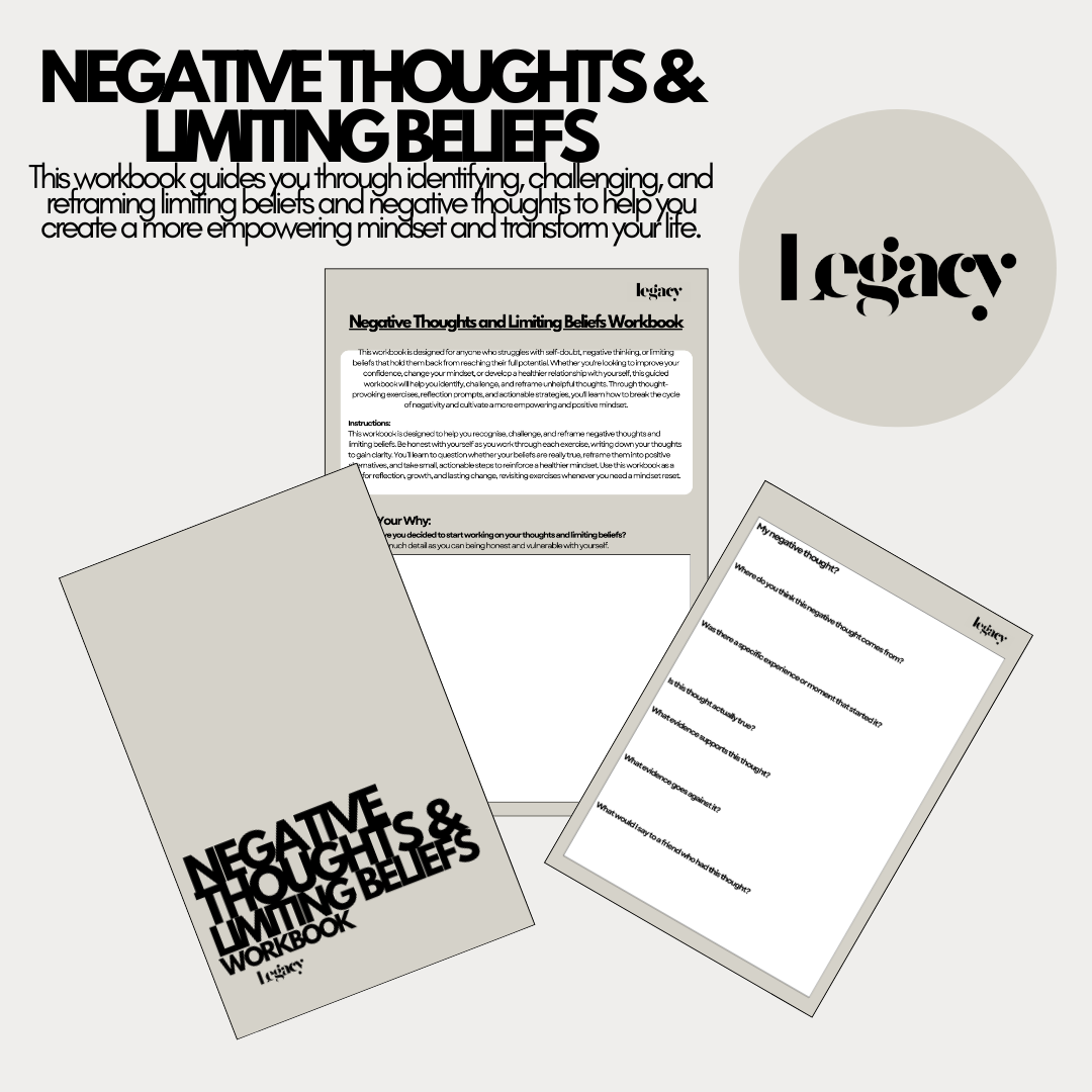 Negative thoughts and Limiting beliefs Workbook